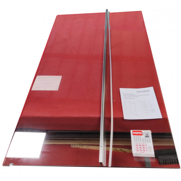Боковая стенка для кабины Koer SR SW01-90x200-TR-07 прозрачное стекло Easy Clean 8мм, графит (KR538