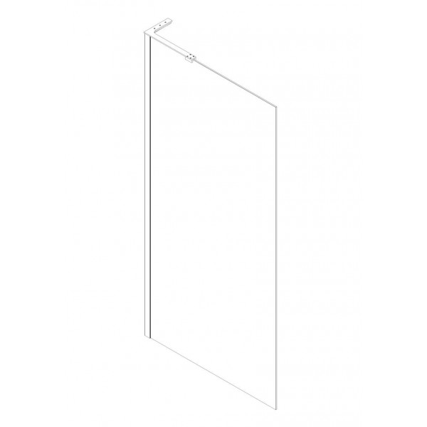 Душевая перегородка Koer SR SP02-100x200-TR-01 Walk-In прозрачное стекло Easy Clean 8мм, хром (KR53
