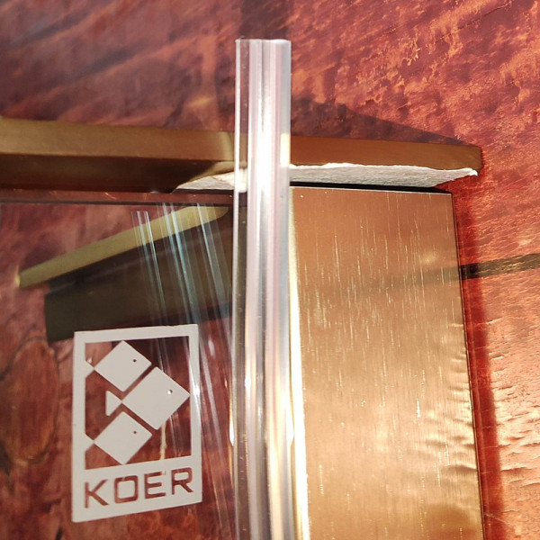 Душевая перегородка Koer SR SP02-100x200-TR-12 Walk-In проз.стекло Easy Clean 8мм, матовое золото (