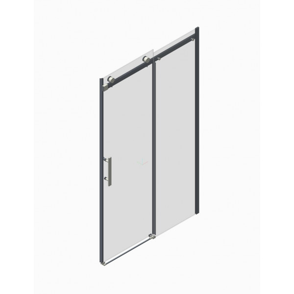 Дверь в нишу Koer SR SD01-120x200-TR-02 прозрачное стекло Easy Clean 8мм, никель (KR5379)