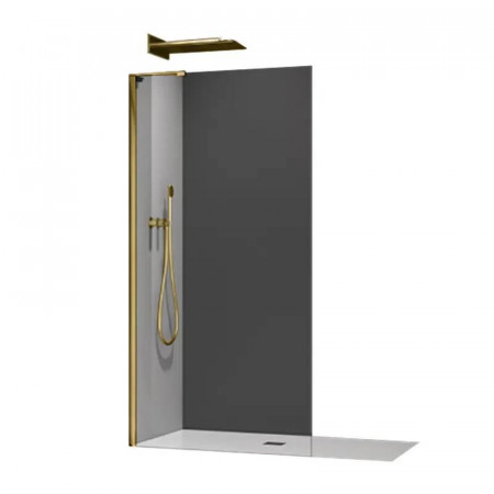 Душевая перегородка Koer SR SP02-100x200-TR-12 Walk-In проз.стекло Easy Clean 8мм, матовое золото (