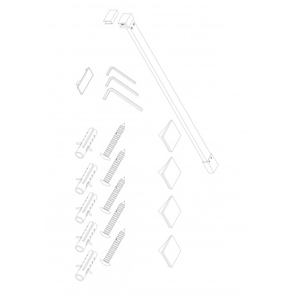 Душевая перегородка Koer SR SP01-120x200-TR-01 Walk-In прозрачное стекло Easy Clean 8мм, хром (KR53