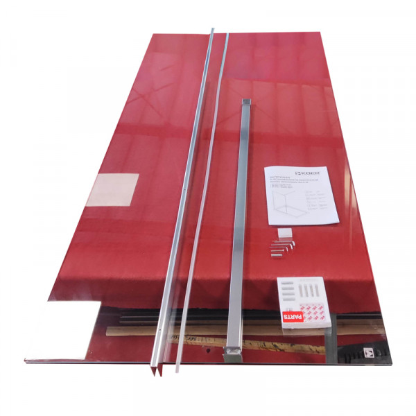 Душевая перегородка Koer SR SP01-90x200-TR-01 Walk-In прозрачное стекло Easy Clean 8мм, хром (KR539