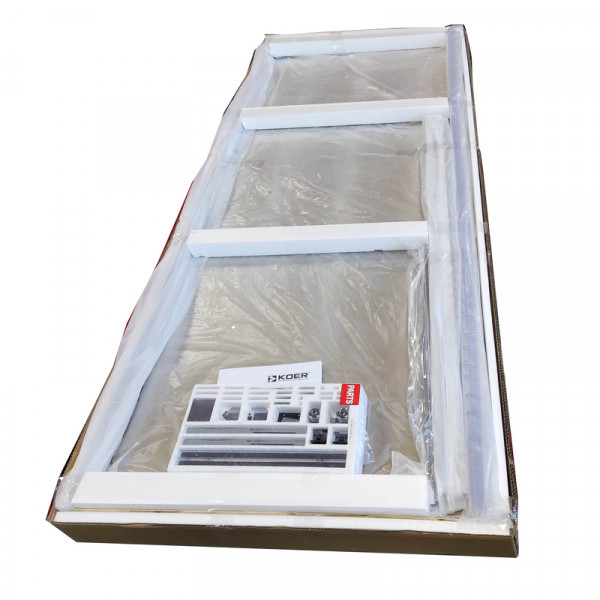 Дверь в нишу Koer SR SD05-140x200-TR-01 прозрачное стекло Easy Clean 6мм, хром (KR5406)