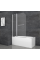 Шторки стеклянные на ванну Koer SR BS04-95x140-TR-01 прозрачное стекло 6мм, хром (KR5403)