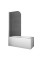 Шторки стеклянные на ванну Koer SR BS01-80x140-TR-01 прозрачное стекло 6мм, хром (KR5400)