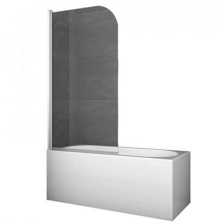 Шторки стеклянные на ванну Koer SR BS01-80x140-TR-01 прозрачное стекло 6мм, хром (KR5400)
