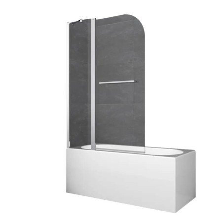 Шторки стеклянные на ванну Koer SR BS04-95x140-TR-01 прозрачное стекло 6мм, хром (KR5403)