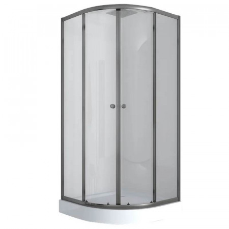 Душевая кабина с низким поддоном Mixxus PLAIN SCT02-90x90x195-TR GRAPHITE прозрачное стекло 4мм (MI
