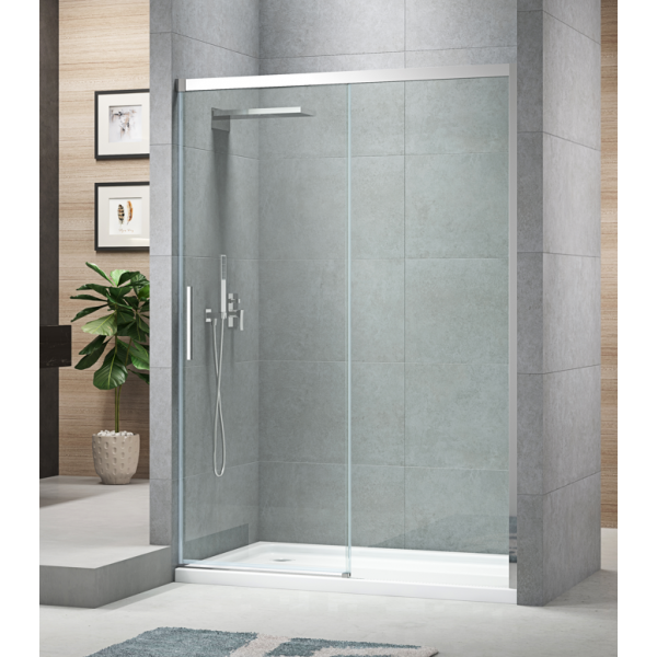Дверь в нишу Koer SR SD05-140x200-TR-01 прозрачное стекло Easy Clean 6мм, хром (KR5406)