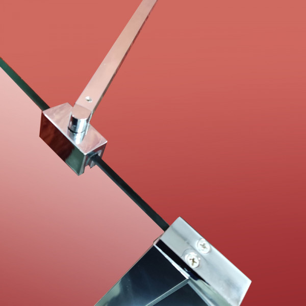 Шторки стеклянные на ванну Koer SR BS04-95x140-TR-01 прозрачное стекло 6мм, хром (KR5403)