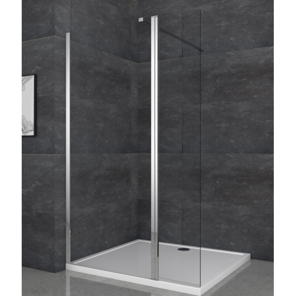 Душевая перегородка Koer SR SP03-120x200-TR-01 Walk-In прозрачное стекло Easy Clean 8мм, хром (KR53