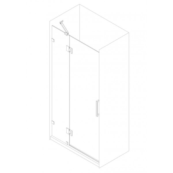 Дверь в нишу Koer SR SD04-120x200-TR-01 прозрачное стекло Easy Clean 10мм, хром (KR5387)