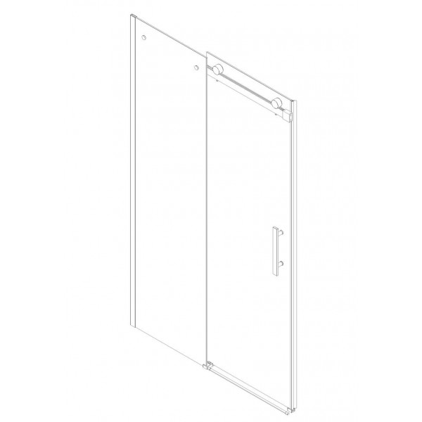 Дверь в нишу Koer SR SD01-120x200-TR-01 прозрачное стекло Easy Clean 8мм, хром (KR5376)