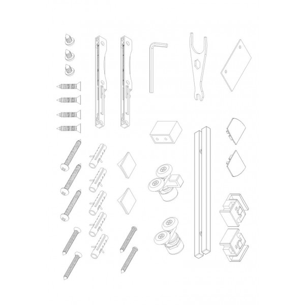 Дверь в нишу Koer SR SD05-140x200-TR-01 прозрачное стекло Easy Clean 6мм, хром (KR5406)