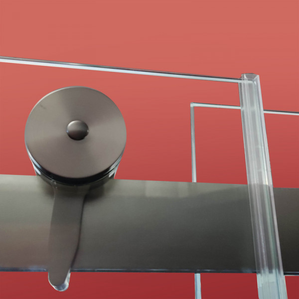 Дверь в нишу Koer SR SD01-120x200-TR-07 прозрачное стекло Easy Clean 8мм, графит (KR5378)