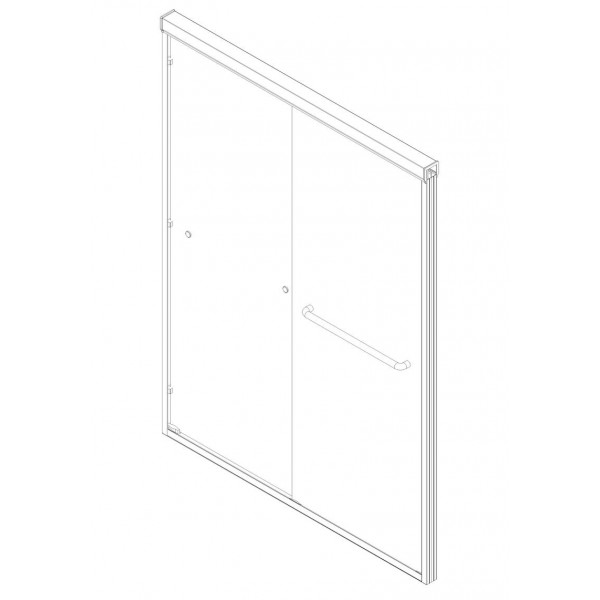 Дверь в нишу Koer SR SD03-140x200-TR-01 прозрачное стекло Easy Clean 8мм, хром (KR5385)