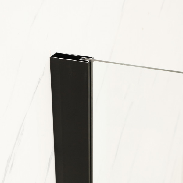 Душевая перегородка Mixxus Premium FLAT SP02-100x200-TR Black Walk-In прозрачное стекло 8мм (MI6856