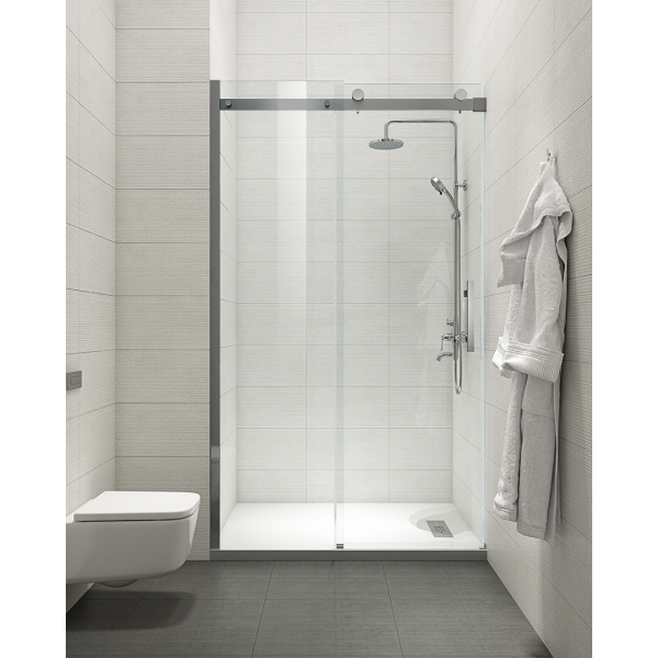 Дверь в нишу Koer SR SD01-120x200-TR-07 прозрачное стекло Easy Clean 8мм, графит (KR5378)