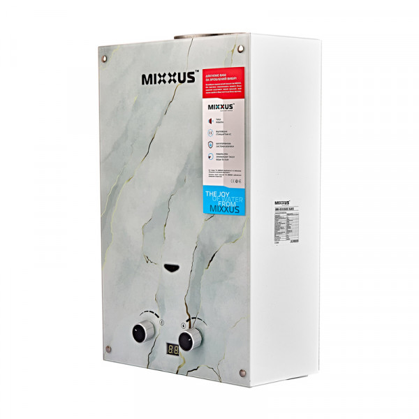 Газовая колонка MIXXUS GWH-0510 BASIC GLASS дымоходная 10 л/мин (панель из стекла с рисунком) (WH00
