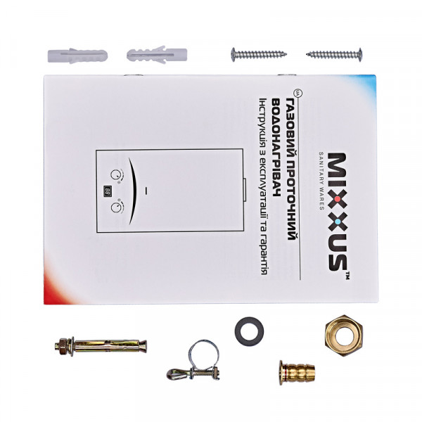 Газовая колонка MIXXUS GWH-0610 BASIC GLASS дымоходная 10 л/мин (панель из стекла с рисунком) (WH00