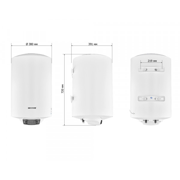 Водонагреватель "Цилиндр" MIXXUS EWH-08050 ROUND DRY накопительный 50 л, сухой тен 2 kW (WH0608)