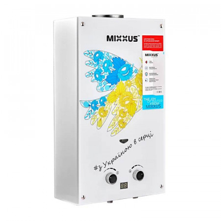 Газовая колонка MIXXUS GWH-0610 BASIC GLASS дымоходная 10 л/мин (панель из стекла с рисунком) (WH00
