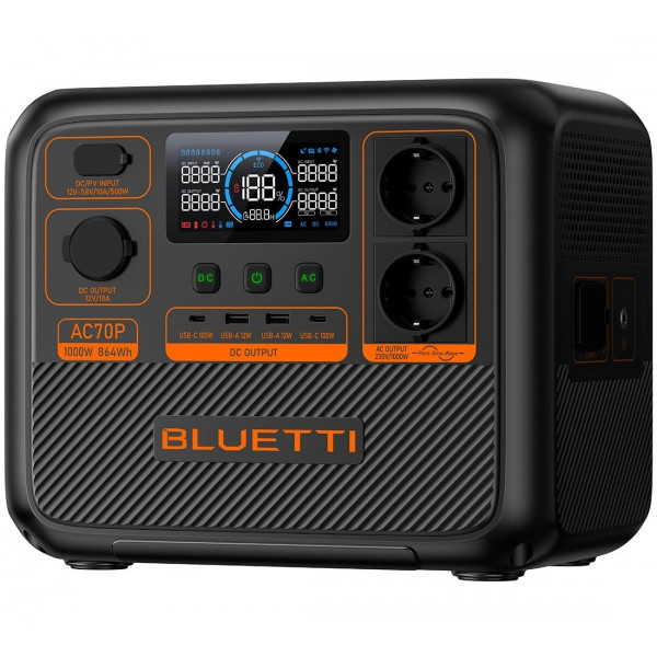 Зарядная станция BLUETTI AC70P 1000 Вт, 864 Вт/час (BL0554)