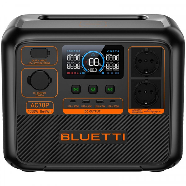 Зарядная станция BLUETTI AC70P 1000 Вт, 864 Вт/час (BL0554)