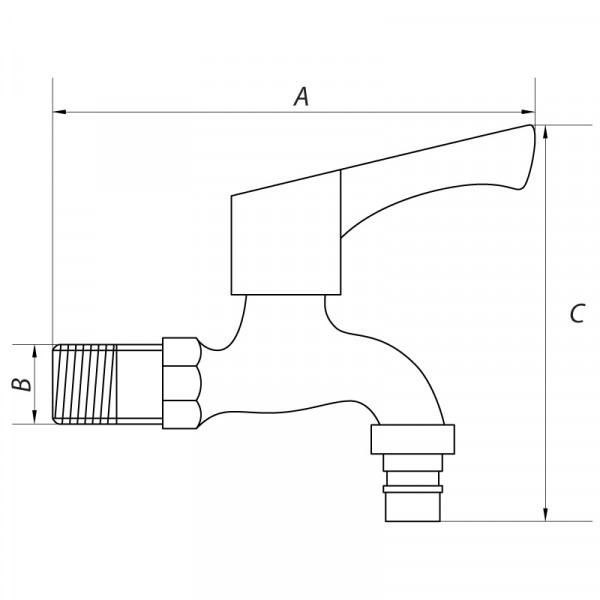Кран для холодной воды 1/2 Mixxus BIB-03 (нерж. сталь) (SS0052)