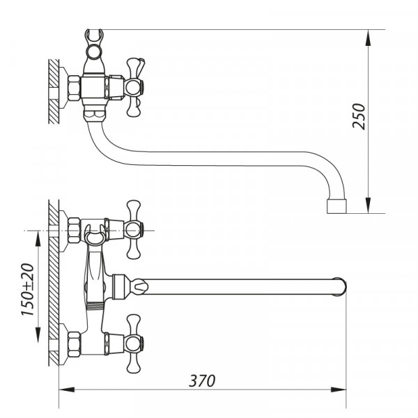 Смеситель для ванны Zerix D3Q 856 (ZX0008)