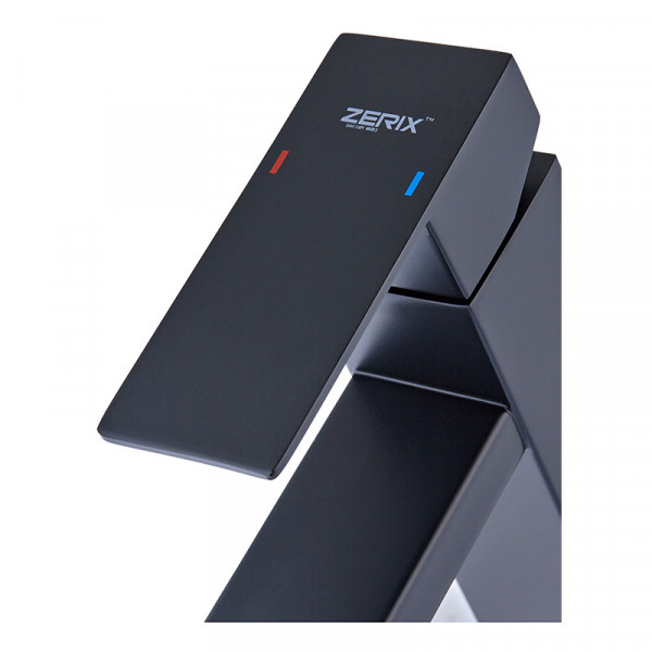 Смеситель для умывальника из нерж. стали SUS304 Zerix KUB-001 Black (ZX4703)