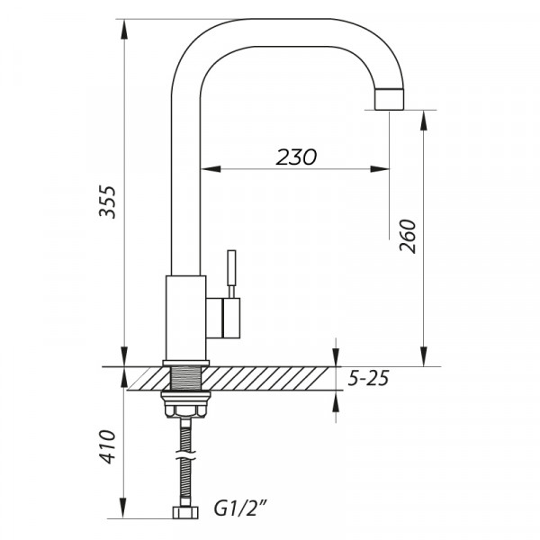 Смеситель для кухни Zerix SUS-G (LL1558)