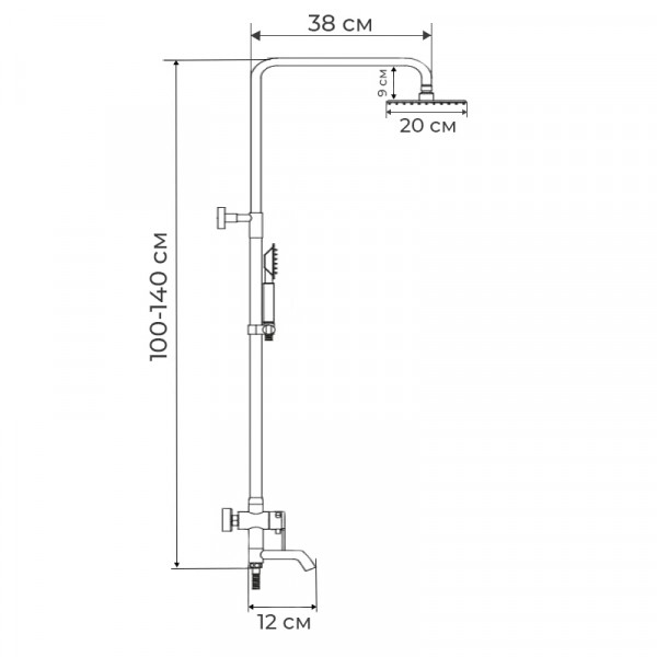 Душова колона із змішувачем Mixxus Premium Dario 003-J (MI1587)