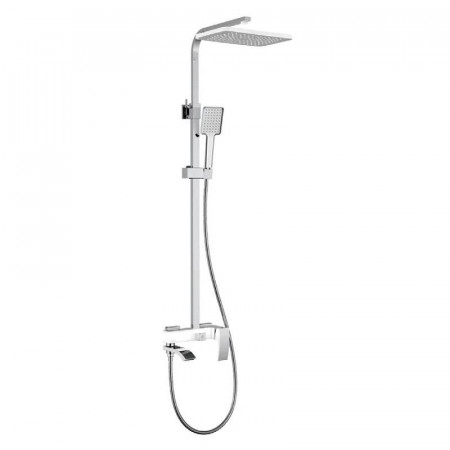 Душевая колонна KOER KB-56007-04 со смесителем, 3 функции (Цвет хром+белый) (KR5159)