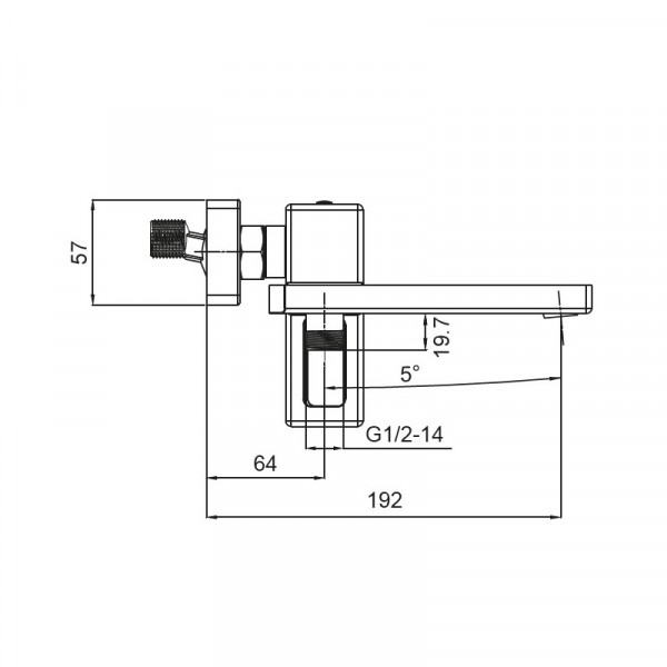 Смеситель для ванны с коротким изливом Koer KB-41009-05 (Цвет черный) (KR3503)