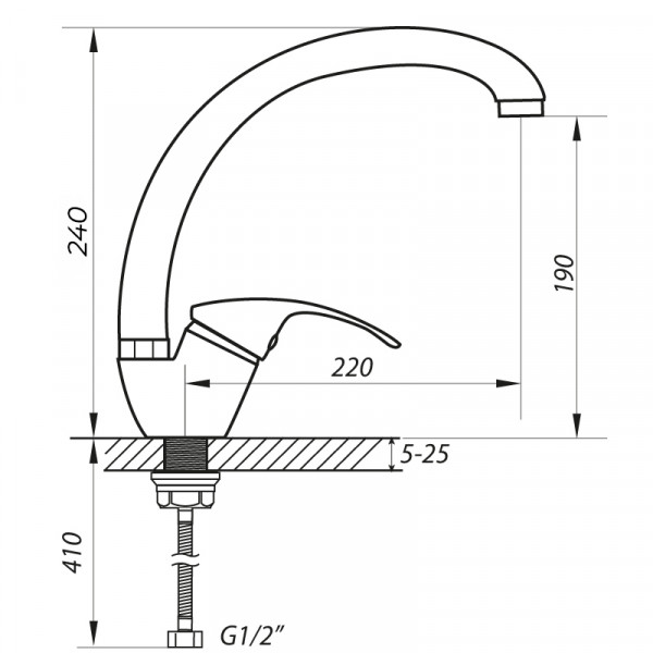 Смеситель для кухни Zerix YUB 279 (ZX0107)