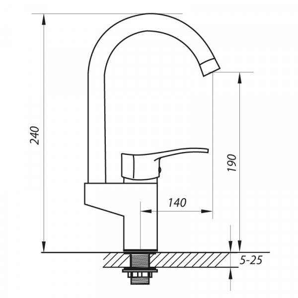 Смеситель для кухни Zerix VOX 135 (ZX0569)
