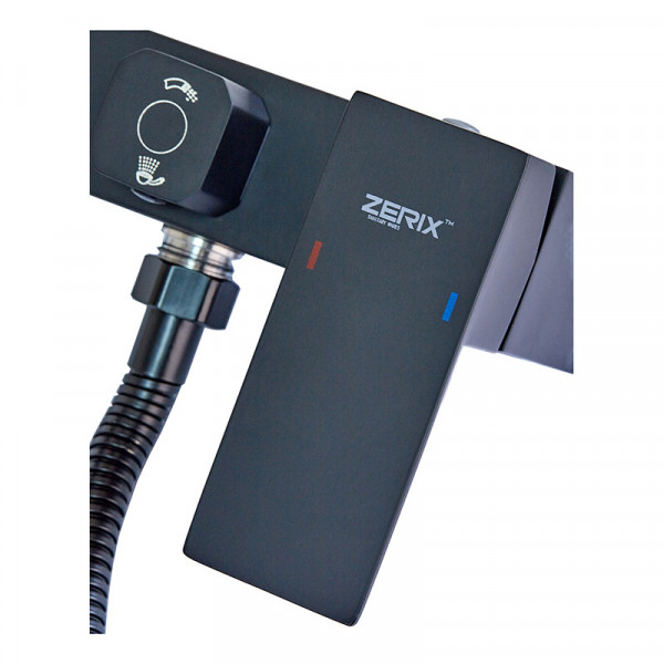 Смеситель для ванны Zerix KUB-008 (Euro) Black с нерж. стали SUS304 (Цв. черный) (ZX4851)