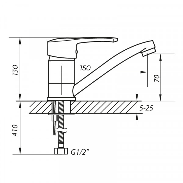 Смеситель для умывальника Zerix PED-B 135 (ZX0064)