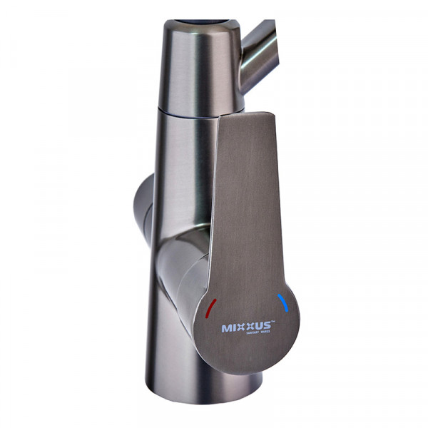Кухонный смеситель на две воды Mixxus FUL-021 Graphite Refl.Black (нерж. сталь) (MI6115)