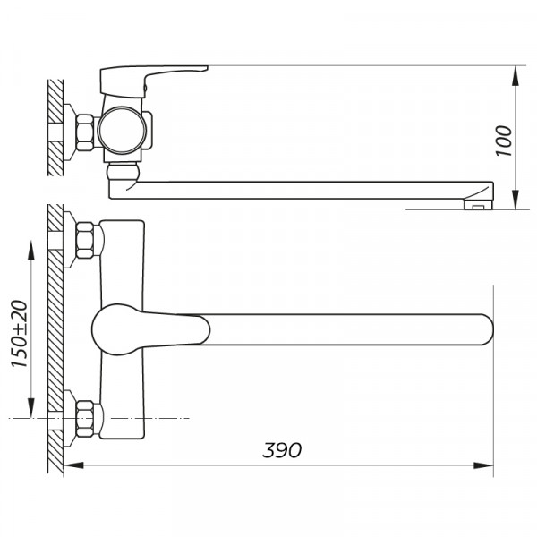 Смеситель для ванны Zerix PUD7 045 белый (ZX2911)