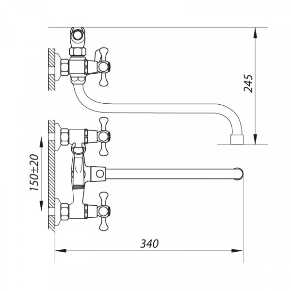 Смеситель для ванны Zerix DMX 605 (ZX0021)