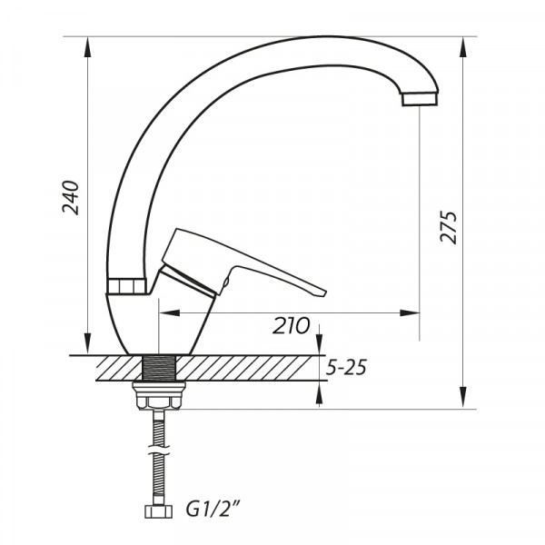 Смеситель для кухни Zerix PUD4 045 (ZX2994)