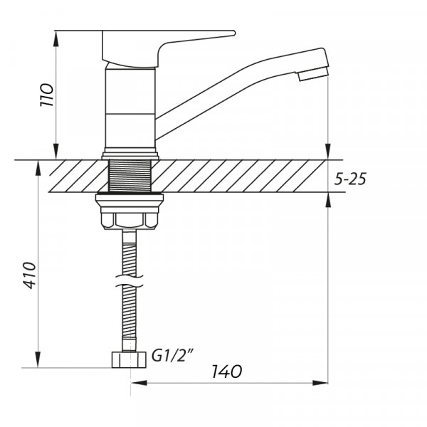 Смеситель для умывальника Zerix SOP4-B 045 (ZX3070)