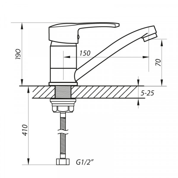 Смеситель для умывальника Zerix PED-B 127 (ZX2941)