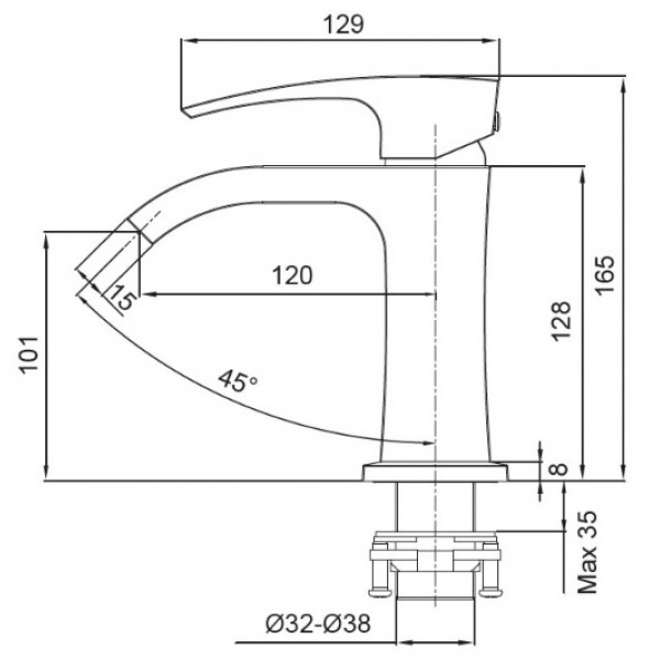 Смеситель для умывальника Koer KB-12007-04 (Цвет хром+белый) (KR5151)