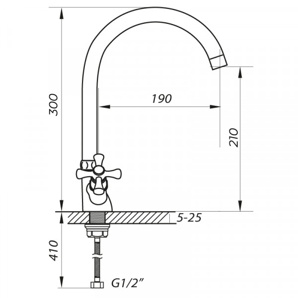 Смеситель для кухни Zerix TLA 827 (ZX0075)