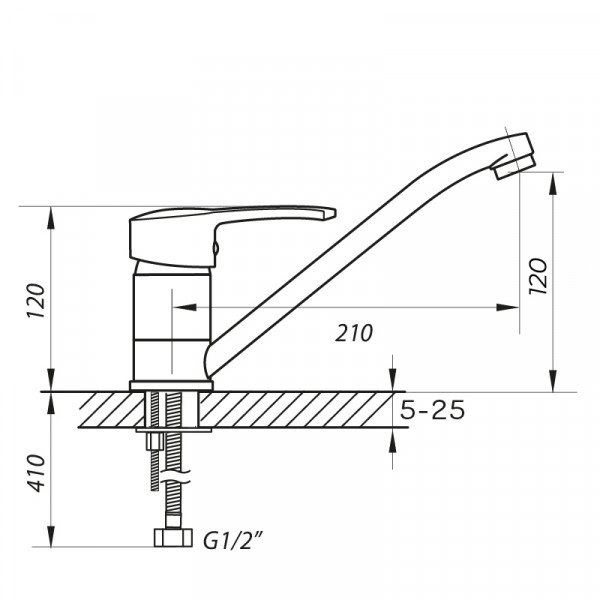 Смеситель для кухни Zerix PED-A 181 (ZX0059)
