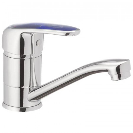 Смеситель для умывальника Haiba Magic 555 (15 см) с синей ручкой (HB0672)